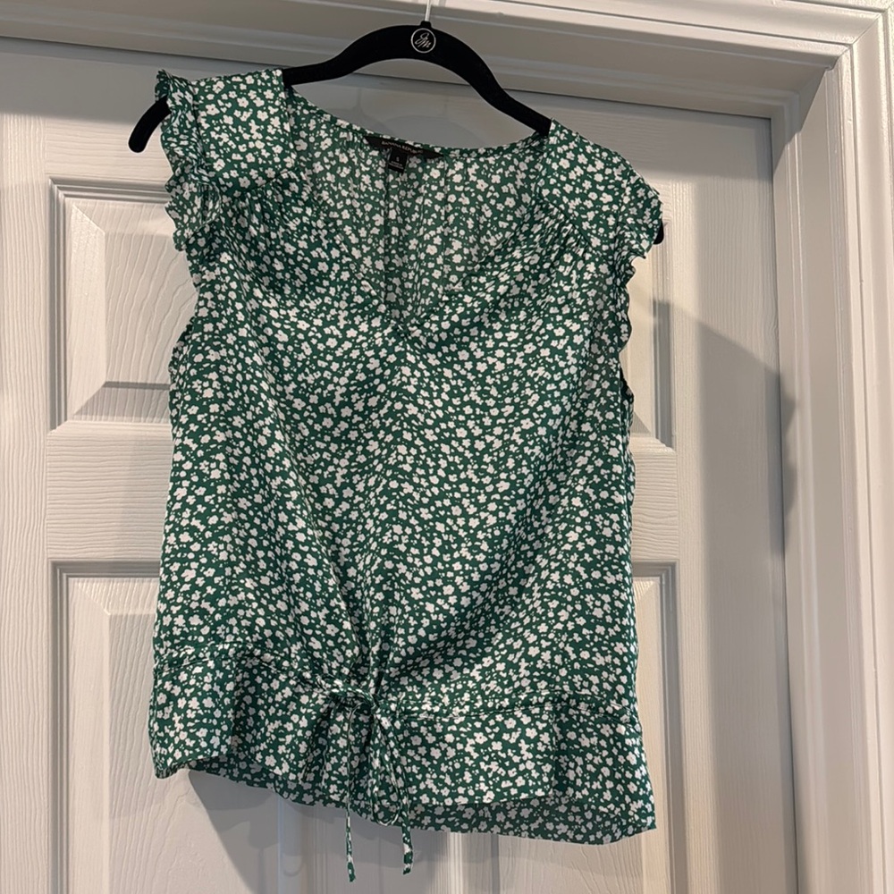 Banana Republic Green Floral Sleeveless Top